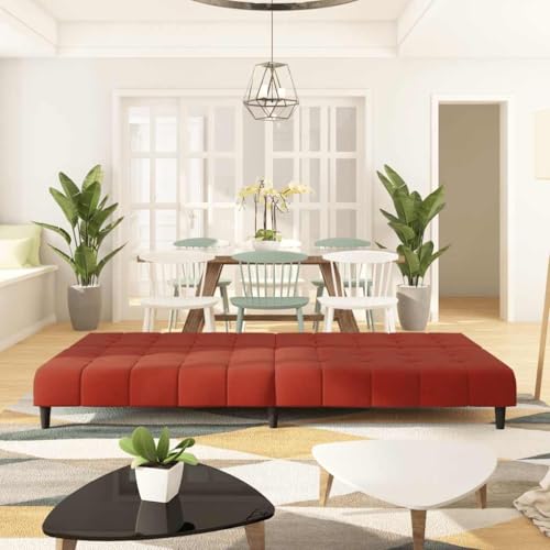 INLIFE Schlafsofa 2-Sitzer Weinrot Samt,Möbel,Sofas,Rot,25.1 KG,375768 von INLIFE