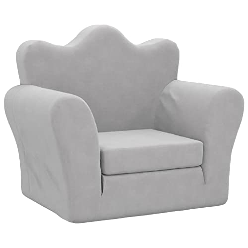 INLIFE Schlafsofa für Kinder Hellgrau Weich Plüsch,Möbel,Baby- & Kleinkindmöbel,Grau,1.7 KG,357053 von INLIFE