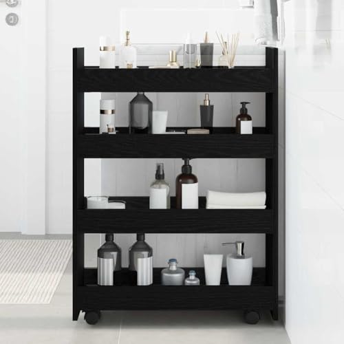 INLIFE Schmaler Aufbewahrungswagen Schwarze Eiche 60 x 20 x 82 cm,Möbel,Kücheninseln & Küchenwagen,Küchenwagen,Schwarz,12.55 KG,869251 von INLIFE