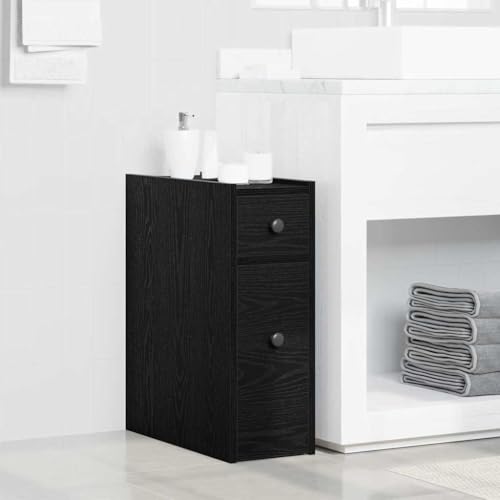 INLIFE Schmaler Badezimmer-Schrank Schwarze Eiche 80 x 18 x 60 cm,Möbel,Schränke,Aufbewahrungsschränke & Schließfächer,Schwarz,17.9 KG,871643 von INLIFE