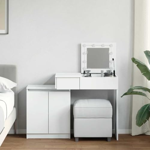 INLIFE Schminktisch mit LED-Beleuchtung Weiß 115x37x110,5 cm,Möbel,Schränke,Spiegel- & Waschbeckenunterschränke,Schminktische,Weiß,27.9 KG,848227 INLIFE Schminktisch mit LED-Beleuchtung Weiß 115x37x110,5 cm,Möbel,Schränke,Spiegel- & Waschbeckenunterschränke,Schminktische,Weiß,27.9 KG,848227 von INLIFE