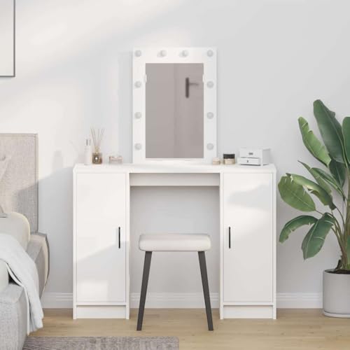 INLIFE Schminktisch mit Speicher Weiß 102 x 33 x 135 cm Holzwerkstoff,Möbel,Schränke,Spiegel- & Waschbeckenunterschränke,Schminktische,Weiß,29.1 KG,865181 INLIFE Schminktisch mit Speicher Weiß 102 x 33 x 135 cm Holzwerkstoff,Möbel,Schränke,Spiegel- & Waschbeckenunterschränke,Schminktische,Weiß,29.1 KG,865181 von INLIFE