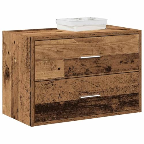 INLIFE Schrank mit 2 Schubladen Altholz-Optik 60x31x40cm Holzwerkstoff,Möbel,Schränke,Kommoden,Braun,12.35 KG,858835 von INLIFE