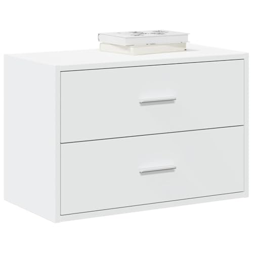 INLIFE Schrank mit 2 Schubladen Weiß 60x31x40 cm Holzwerkstoff,Möbel,Schränke,Kommoden,Weiß,12.4 KG,858821 von INLIFE