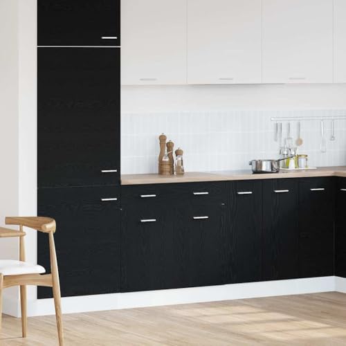 INLIFE Schrank mit Schublade mit Tür Schwarze Eiche 80 x 46 x 81.5 cm,Möbel,Schränke,Küchenschränke,Schwarz,28.5 KG,863277 von INLIFE