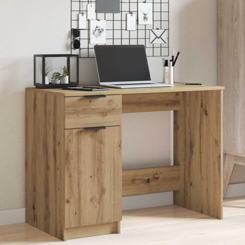 INLIFE Schreibtisch Artisan-Eiche 100x50x75 cm Holzwerkstoff,Möbel,Büromöbel,Schreibtische,Braun,28.7 KG,856996 von INLIFE