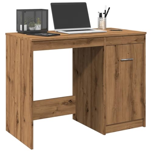 INLIFE Schreibtisch Artisan-Eiche 100x50x76 cm Holzwerkstoff,Möbel,Büromöbel,Schreibtische,Braun,27.1 KG,856003 von INLIFE