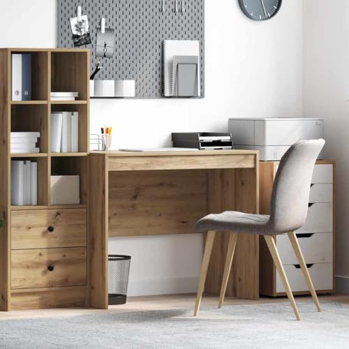 INLIFE Schreibtisch Eiche handwerklich 90 x 50 x 76 cm Holzwerkstoff,Möbel,Büromöbel,Schreibtische,Braun,18.4 KG,869441 von INLIFE