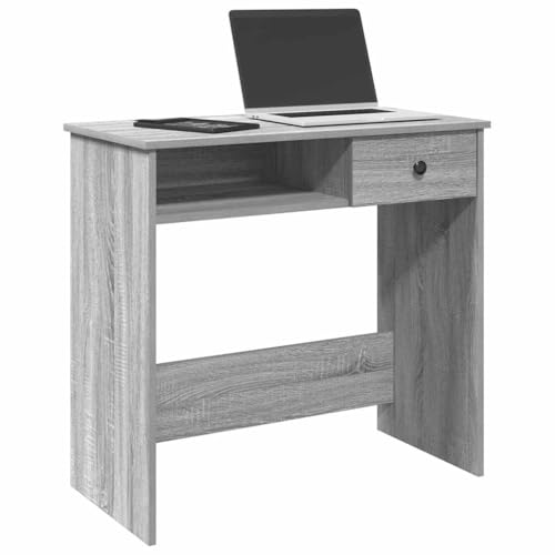 INLIFE Schreibtisch Grau Sonoma 80x40x75 cm Holzwerkstoff,Möbel,Büromöbel,Schreibtische,Grau,17.7 KG,860477 von INLIFE