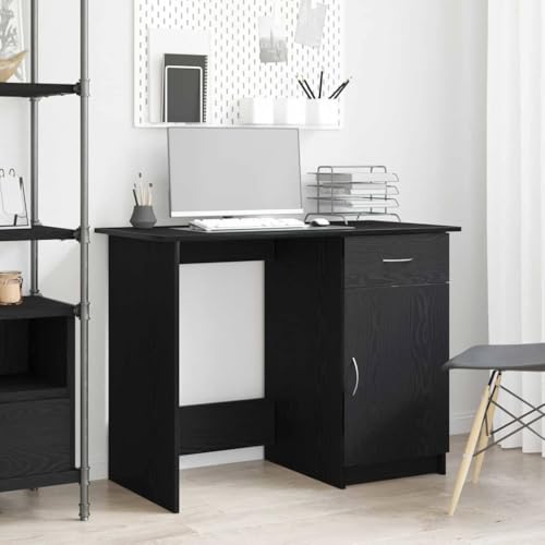 INLIFE Schreibtisch Schwarze Eiche 100 x 50 x 76 cm Holzwerkstoff,Möbel,Büromöbel,Schreibtische,Schwarze Eiche,25.55 KG,862464 von INLIFE