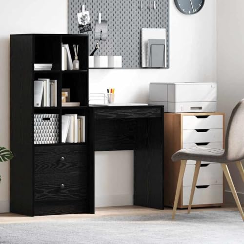 INLIFE Schreibtisch Schwarze Eiche 60 x 40 x 76 cm Holzwerkstoff,Möbel,Büromöbel,Schreibtische,Schwarz,11.92 KG,869371 von INLIFE