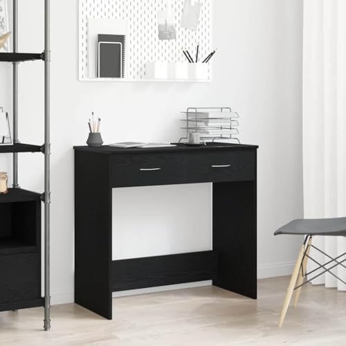 INLIFE Schreibtisch Schwarze Eiche 80 x 40 x 75 cm Holzwerkstoff,Möbel,Büromöbel,Schreibtische,Schwarze Eiche,18 KG,862480 von INLIFE