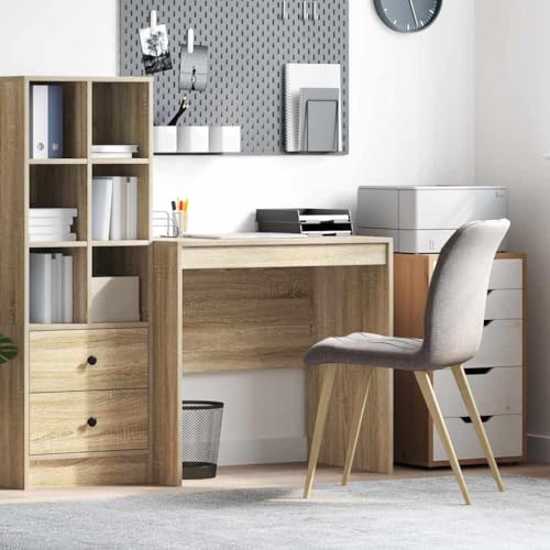 INLIFE Schreibtisch Sonoma Eiche 80 x 50 x 76 cm Holzwerkstoff,Möbel,Büromöbel,Schreibtische,Braun,17.75 KG,869428 von INLIFE