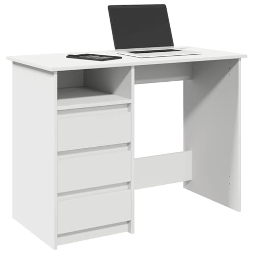 INLIFE Schreibtisch Weiß 102x50x75 cm Holzwerkstoff,Möbel,Büromöbel,Schreibtische,Weiß,28.6 KG,860463 von INLIFE