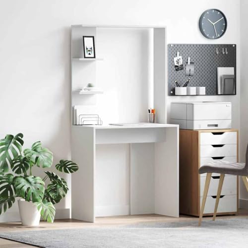 INLIFE Schreibtisch mit Regal Weiß 78,5 x 37 x 154,5 cm Holzwerkstoff,Möbel,Büromöbel,Schreibtische,Weiß,18.65 KG,869338 INLIFE Schreibtisch mit Regal Weiß 78,5 x 37 x 154,5 cm Holzwerkstoff,Möbel,Büromöbel,Schreibtische,Weiß,18.65 KG,869338 von INLIFE