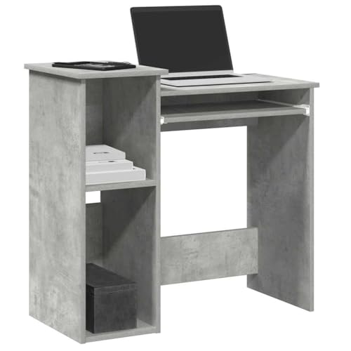 INLIFE Schreibtisch mit Regalen Betongrau 84x40x78 cm Holzwerkstoff,Möbel,Büromöbel,Schreibtische,Grau,19.95 KG,860448 von INLIFE