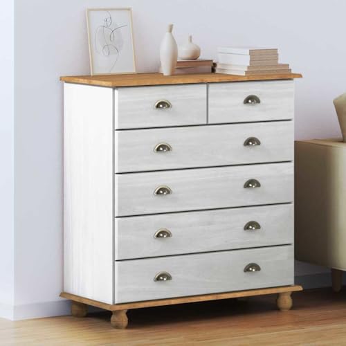 INLIFE Schubladenkommode mit Schubladen ASKIM Weiß 91 x 40 x 95.5 cm,Möbel,Schränke,Kommoden,Weiß,28.2 KG,4105420 von INLIFE