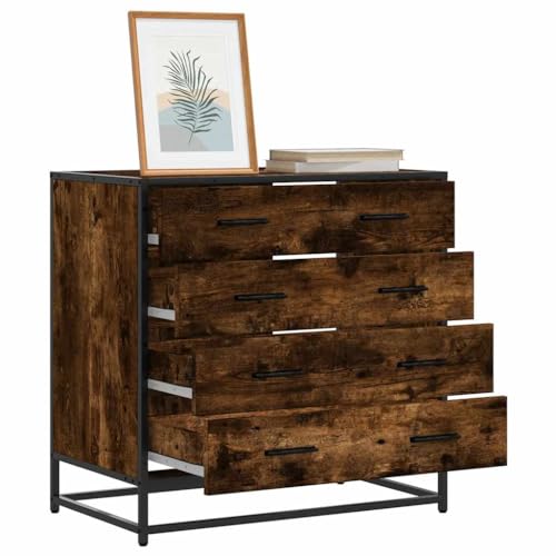 INLIFE Schubladenschrank Räuchereiche 70x41x70 cm Holzwerkstoff,Möbel,Schränke,Kommoden,Braun,26.25 KG,849081 von INLIFE