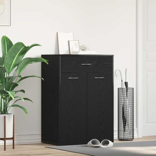 INLIFE Schuhregal mit Tür Schwarze Eiche 60 x 35 x 84 cm Holzwerkstoff,Heim & Garten,Haushaltsbedarf,Aufbewahrung & Ordnungssysteme,Kleideraufbewahrung,Schuhregale & -schränke,Schwarz,25.15 KG,862463 von INLIFE