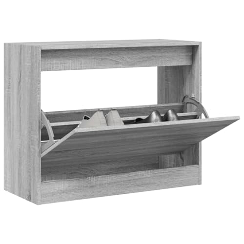 INLIFE Schuhschrank Grau Sonoma 80x34x63 cm Holzwerkstoff,Heim & Garten,Haushaltsbedarf,Aufbewahrung & Ordnungssysteme,Kleideraufbewahrung,Schuhregale & -schränke,Grau,20 KG,839964 von INLIFE
