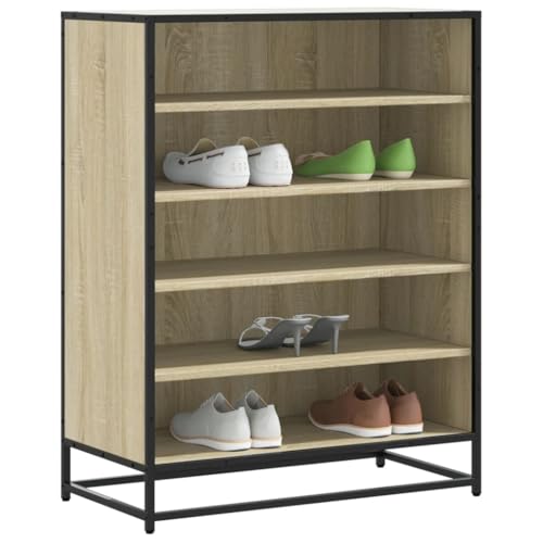INLIFE Schuhschrank Sonoma Eiche 75x38x97,5 cm Holzwerkstoff Metall,Heim & Garten,Haushaltsbedarf,Aufbewahrung & Ordnungssysteme,Kleideraufbewahrung,Schuhregale & -schränke,Braun,33.5 KG,3300871 von INLIFE