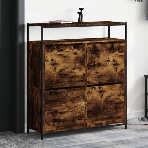 INLIFE Schuhschrank mit 4 Klappen Räuchereiche 100x34x112 cm,Heim & Garten,Haushaltsbedarf,Aufbewahrung & Ordnungssysteme,Kleideraufbewahrung,Schuhregale & -schränke,Braun,45.56 KG,3214415 von INLIFE