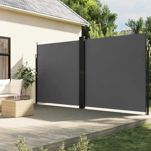 INLIFE Seitenmarkise Ausziehbar Anthrazit 200x1000 cm,Heim & Garten,Rasen & Garten,Garten & Balkon,Sonnenschirme & Sonnenschutze,Anthrazit,19.4 KG,4004763 von INLIFE