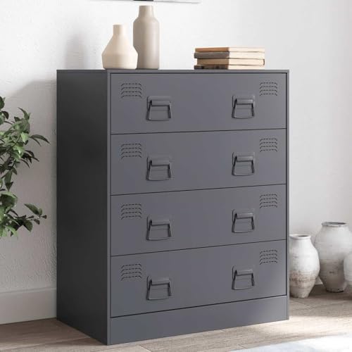 INLIFE Sideboard Anthrazit 67x39x83 cm Stahl,Möbel,Schränke,Sideboards,Anthrazit,24.86 KG,841681 von INLIFE