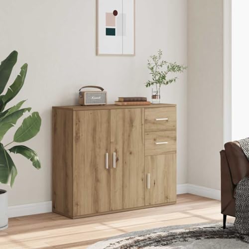 INLIFE Sideboard Artisan-Eiche 91x29,5x75 cm Holzwerkstoff,Möbel,Schränke,Sideboards,Braun,27.1 KG,855907 von INLIFE