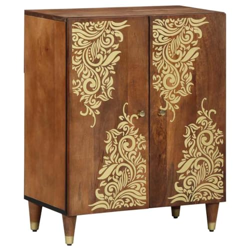 INLIFE Sideboard Braun 60 x 33.5 x 75 cm Massivholz Mango,Möbel,Schränke,Aufbewahrungsschränke & Schließfächer,Braun,17.55 KG,4018738 von INLIFE