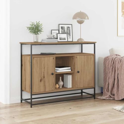 INLIFE Sideboard Eiche handwerklich 100 x 35 x 80 cm Holzwerkstoff,Möbel,Schränke,Sideboards,Braun,27.95 KG,862977 von INLIFE