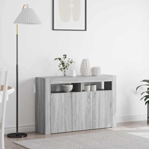 INLIFE Sideboard Grau Sonoma 116 x 30 x 75 cm Holzwerkstoff,Möbel,Schränke,Sideboards,Grau,38.3 KG,3333881 von INLIFE