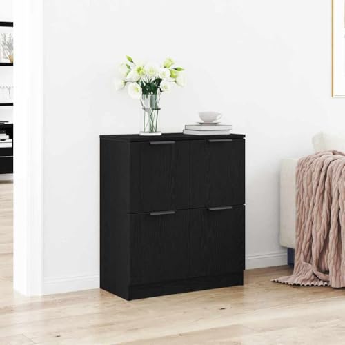 INLIFE Sideboard Schwarz 60 x 30 x 70 cm Holzwerkstoff,Möbel,Schränke,Sideboards,Schwarz,16.95 KG,862739 von INLIFE