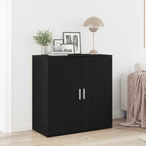 INLIFE Sideboard Schwarze Eiche 79 x 38 x 80 cm Holzwerkstoff,Möbel,Schränke,Sideboards,Schwarz,26 KG,862269 von INLIFE