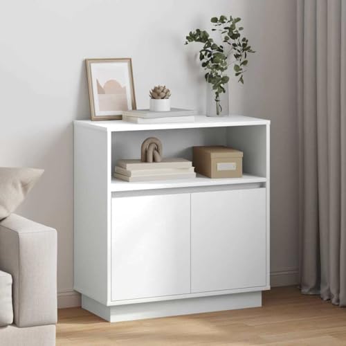 INLIFE Sideboard mit LED Weiß 71 x 34,5 x 75 cm Holzwerkstoff,Möbel,Schränke,Sideboards,Weiß,19.4 KG,869650 von INLIFE
