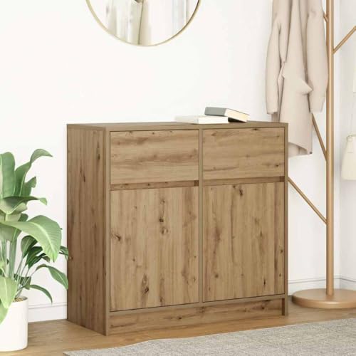 INLIFE Sideboard mit Schublade Artisan-Eiche 80x34x76 cm Holzwerkstoff,Möbel,Schränke,Sideboards,Braun,24.1 KG,861543 von INLIFE