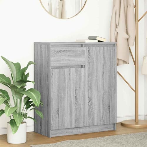 INLIFE Sideboard mit Schublade Grau Sonoma 71x35x84 cm Holzwerkstoff,Möbel,Schränke,Sideboards,Grau,26.2 KG,861594 von INLIFE