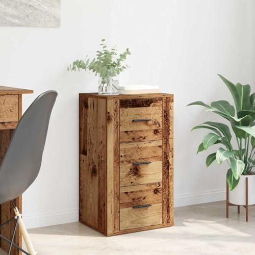 INLIFE Sideboard mit Schubladen Altholz 40 x 33 x 70 cm Holzwerkstoff,Möbel,Schränke,Sideboards,Braun,20.16 KG,881000 von INLIFE