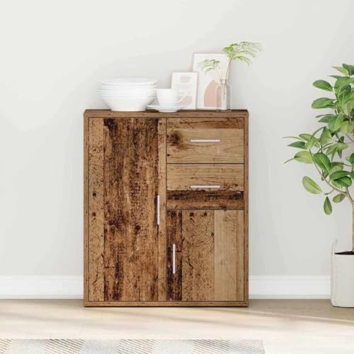 INLIFE Sideboard mit Schubladen Altholz 60 x 31 x 70 cm Holzwerkstoff,Möbel,Schränke,Sideboards,Braun,20.55 KG,871415 von INLIFE