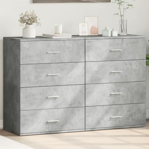 INLIFE Sideboards 2 STK. Betongrau 60x39x80 cm Holzwerkstoff,Möbel,Schränke,Sideboards,Grau,55.9 KG,3276626 von INLIFE