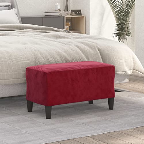 INLIFE Sitzbank Weinrot 70x35x41 cm Samt,Rot,5.1KG,349401 von INLIFE