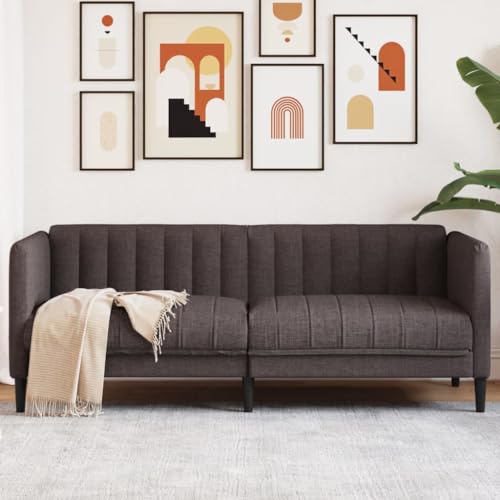 INLIFE Sofa 2-Sitzer Dunkelbraun Stoff,Möbel,Sofas,Braun,28 KG,372607 von INLIFE
