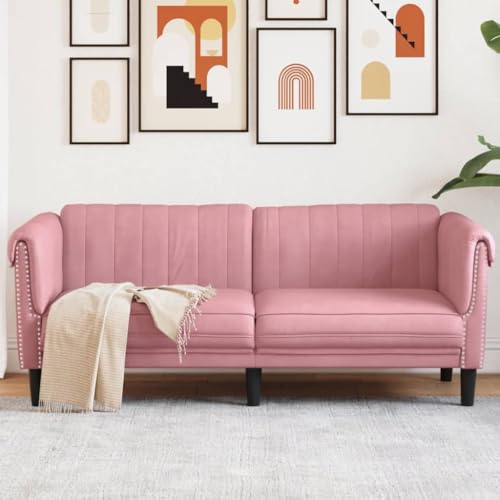 INLIFE Sofa 2-Sitzer Rosa Samt,Möbel,Sofas,Rosa,28.7 KG,372578 von INLIFE