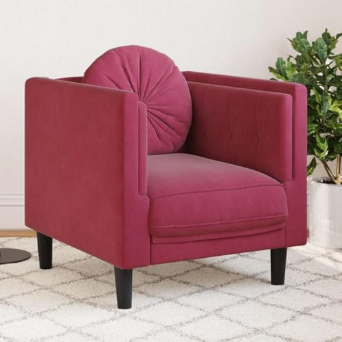 INLIFE Sofasessel mit Kissen Weinrot Samt,Möbel,Sofas,Rot,16.6 KG,372626 von INLIFE