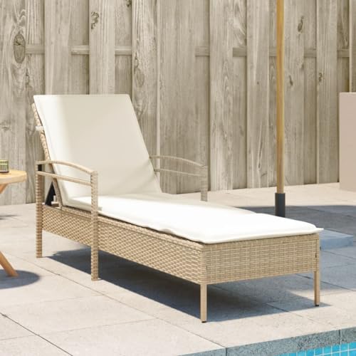INLIFE Sonnenliege mit Auflage Beige 63x200x81 cm Poly Rattan,Möbel,Gartenmöbel,Gartensitzmöbel,Sonnenliegen,Beige,15.8 KG,368303 INLIFE Sonnenliege mit Auflage Beige 63x200x81 cm Poly Rattan,Möbel,Gartenmöbel,Gartensitzmöbel,Sonnenliegen,Beige,15.8 KG,368303 von INLIFE