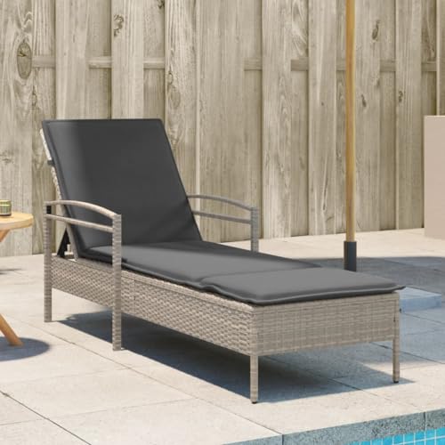 INLIFE Sonnenliege mit Auflage Hellgrau 63x200x81 cm Poly Rattan,Möbel,Gartenmöbel,Gartensitzmöbel,Sonnenliegen,Grau,15.4 KG,368304 INLIFE Sonnenliege mit Auflage Hellgrau 63x200x81 cm Poly Rattan,Möbel,Gartenmöbel,Gartensitzmöbel,Sonnenliegen,Grau,15.4 KG,368304 von INLIFE