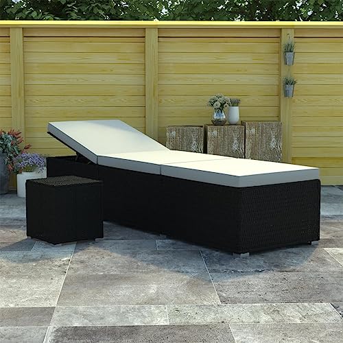 INLIFE Sonnenliege mit Auflage und Teetisch Poly Rattan Schwarz,Möbel,Gartenmöbel,Gartensitzmöbel,Sonnenliegen,Schwarz,21.6 KG,317111 INLIFE Sonnenliege mit Auflage und Teetisch Poly Rattan Schwarz,Möbel,Gartenmöbel,Gartensitzmöbel,Sonnenliegen,Schwarz,21.6 KG,317111 von INLIFE