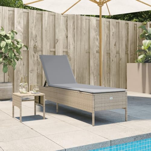INLIFE Sonnenliege mit Tisch und Auflage Beige Poly Rattan,Möbel,Gartenmöbel,Gartensitzmöbel,Sonnenliegen,Beige,16 KG,4002731 INLIFE Sonnenliege mit Tisch und Auflage Beige Poly Rattan,Möbel,Gartenmöbel,Gartensitzmöbel,Sonnenliegen,Beige,16 KG,4002731 von INLIFE