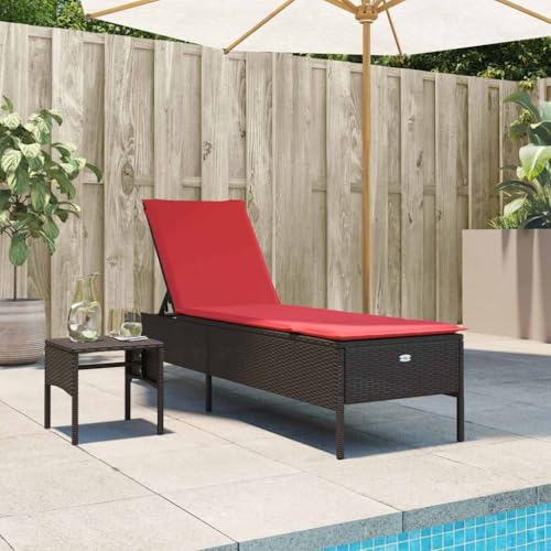INLIFE Sonnenliege mit Tisch und Kissen Braun Poly Rattan,Möbel,Gartenmöbel,Gartensitzmöbel,Sonnenliegen,Braun,16.8 KG,4002735 INLIFE Sonnenliege mit Tisch und Kissen Braun Poly Rattan,Möbel,Gartenmöbel,Gartensitzmöbel,Sonnenliegen,Braun,16.8 KG,4002735 von INLIFE