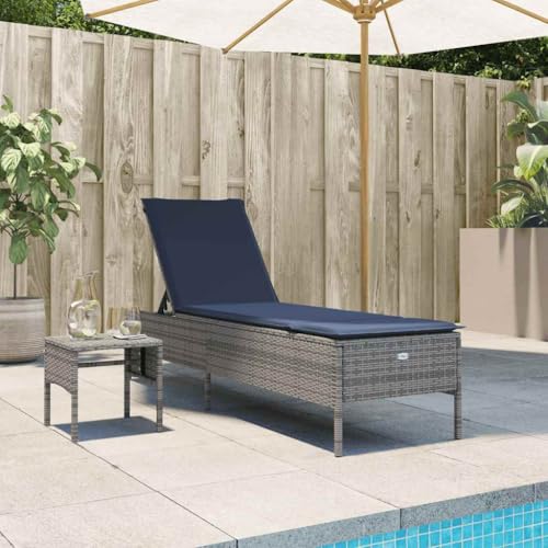INLIFE Sonnenliege mit Tisch und Kissen Grau Poly Rattan,Möbel,Gartenmöbel,Gartensitzmöbel,Sonnenliegen,Grau,16.8 KG,4002734 INLIFE Sonnenliege mit Tisch und Kissen Grau Poly Rattan,Möbel,Gartenmöbel,Gartensitzmöbel,Sonnenliegen,Grau,16.8 KG,4002734 von INLIFE